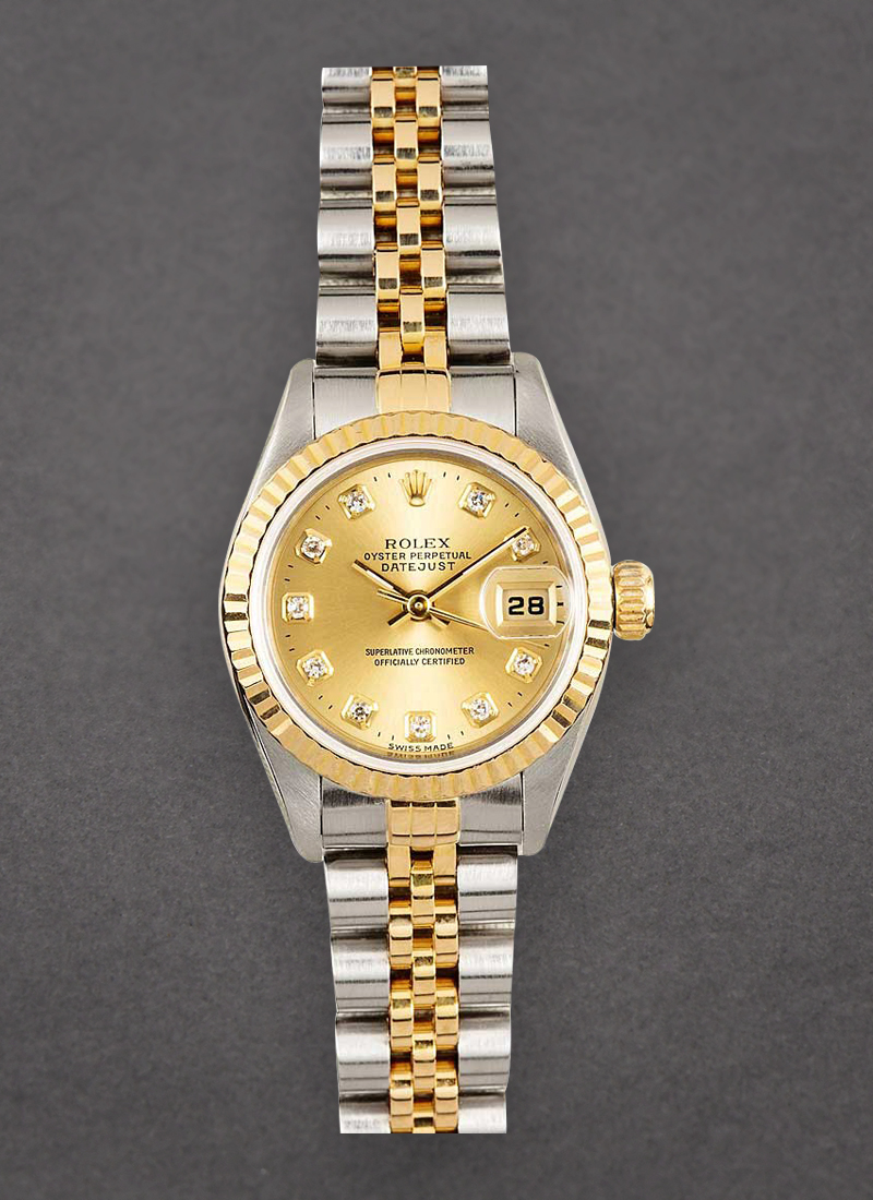 Pre-Owned Rolex Datejust 26mm in Steel with Yellow Gold Fluted Bezel