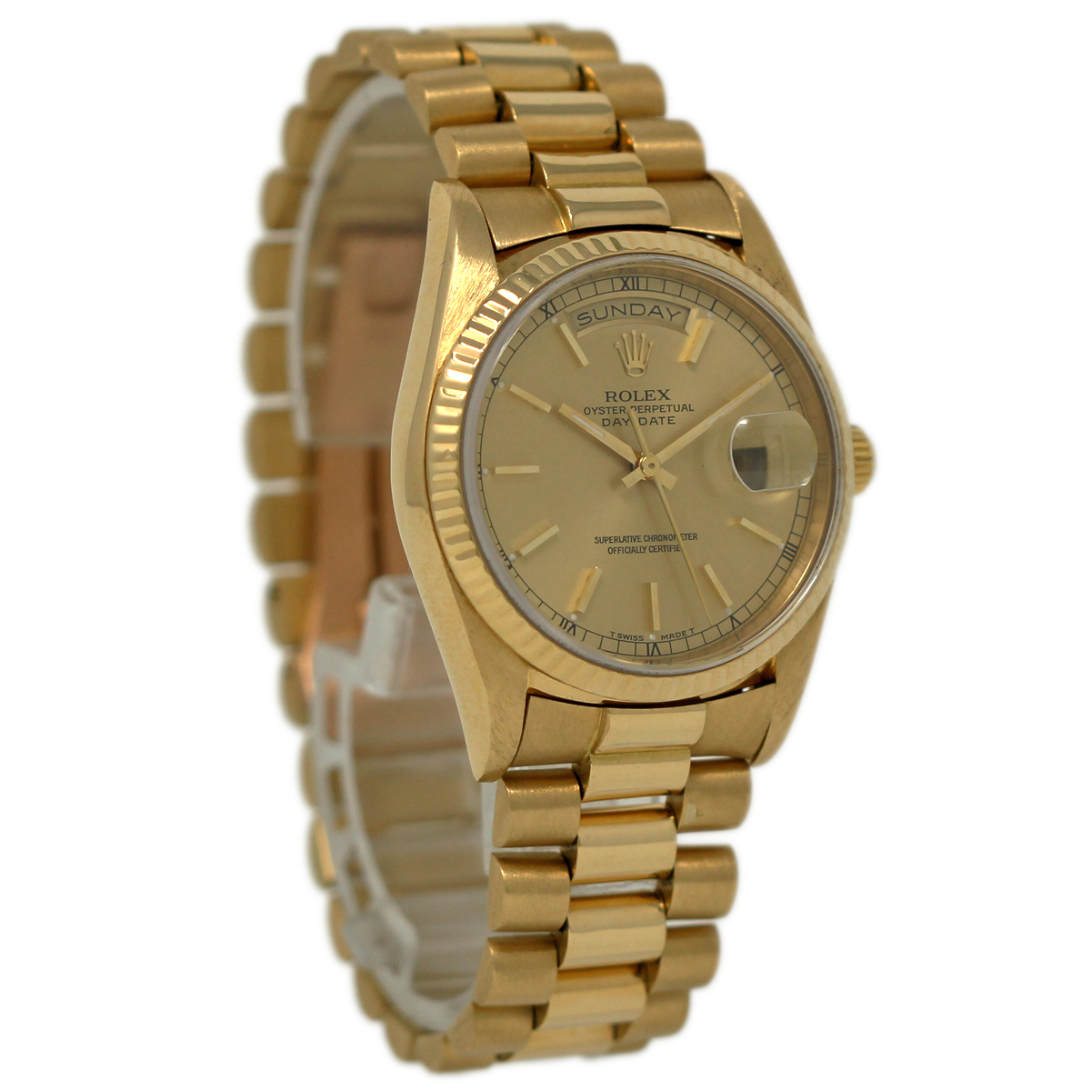 Pre-Owned Rolex President - 36mm - Yellow Gold - Fluted Bezel