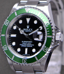 Submariner Kermit - Non - Flat Four Dial on Oyster Bracelet with Black Dial ( non engraved bezel )