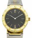Bvlgari-Bvlgari 33mm in 2 Tone on Steel and Yellow Gold Bracelet with Black Dial
