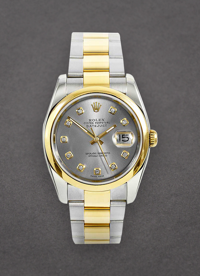 Pre-Owned Rolex Datejust 36mm in Steel with Yellow Gold Smooth Bezel