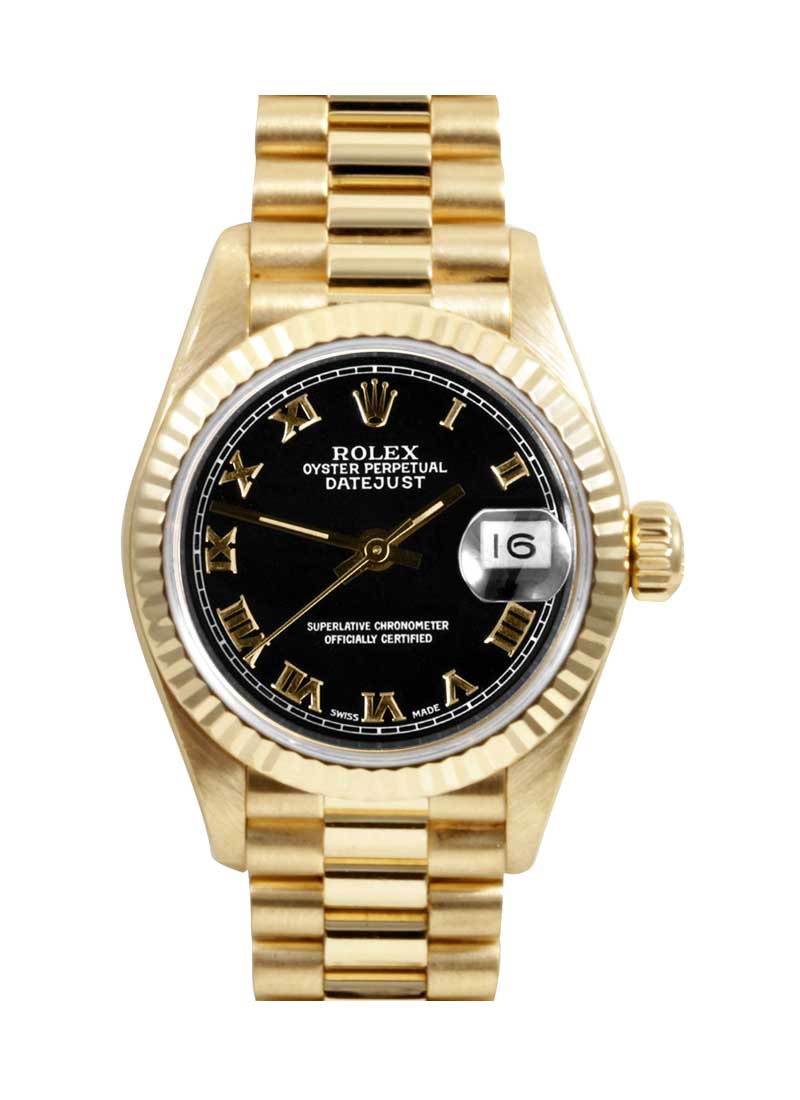 Pre-Owned Rolex President 26mm in Yellow Gold with Fluted Bezel