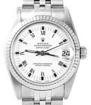 Mid Size Datejust 31mm in Steel with Fluted Bezel on Jubilee Bracelet with White Roman Dial