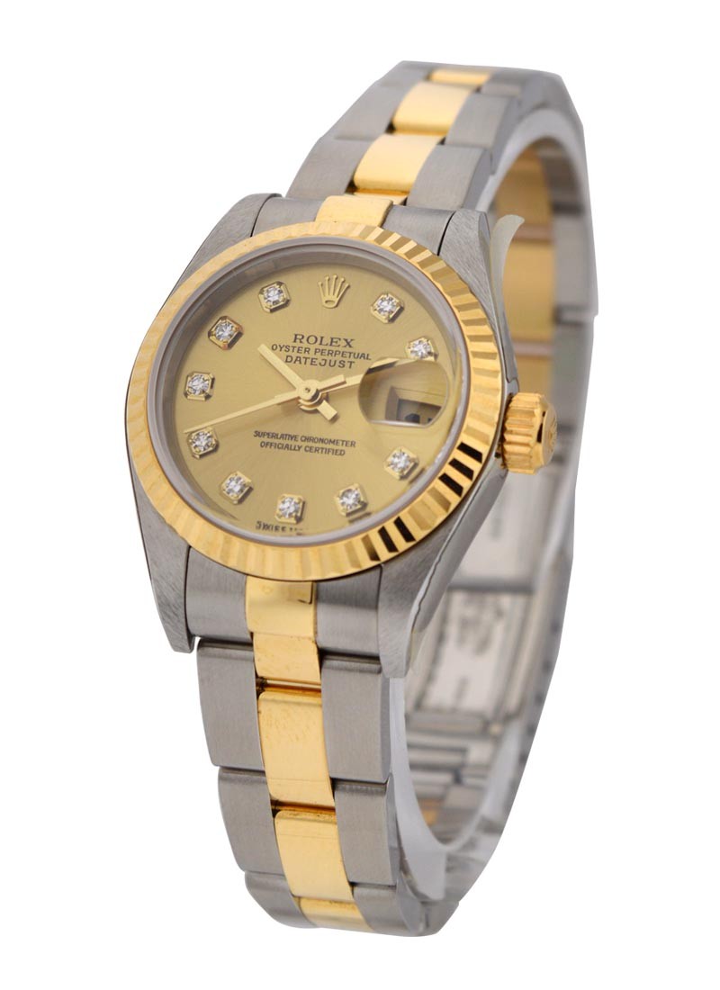 Pre-Owned Rolex 2-Tone 26mm Datejust in Steel with Yellow Gold Fluted Bezel