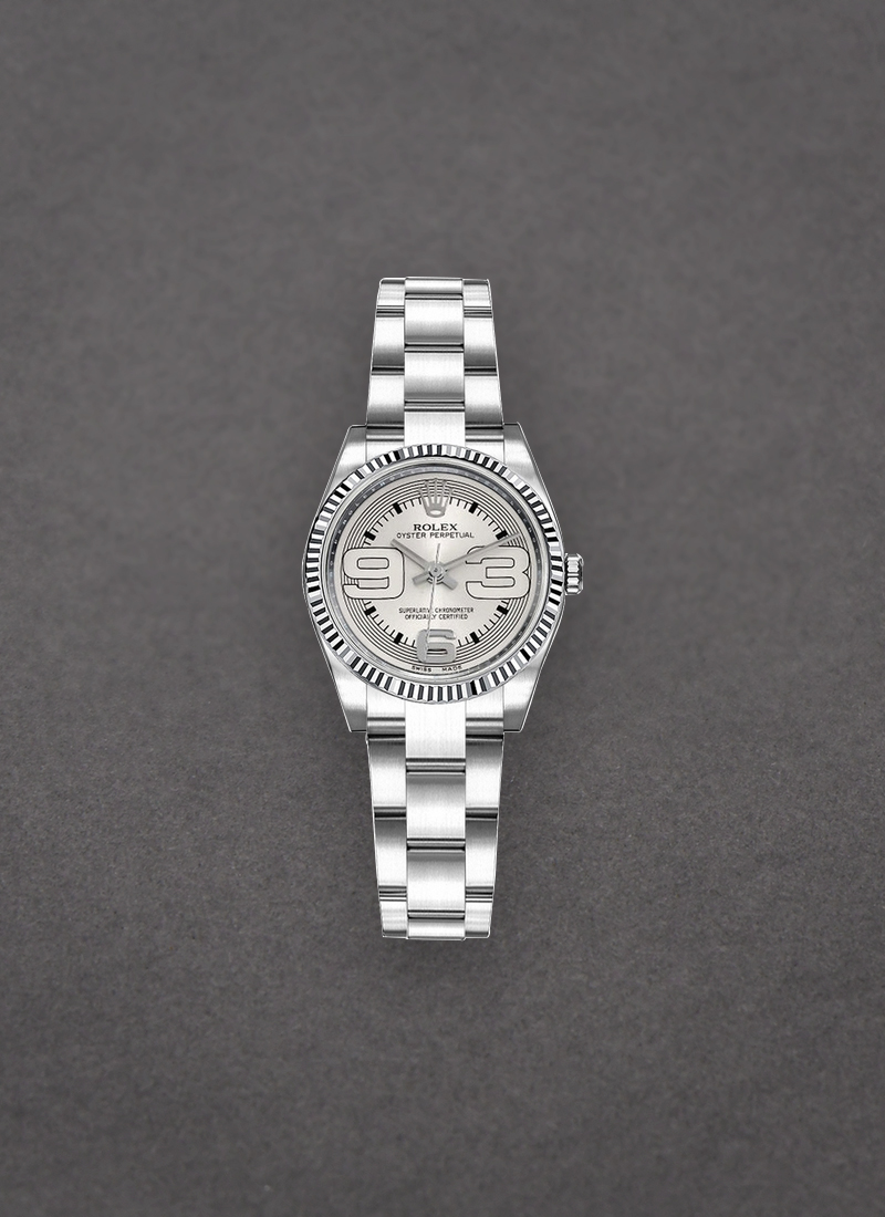 Pre-Owned Rolex Oyster Perpetual No Date Lady's with White Gold Fluted Bezel