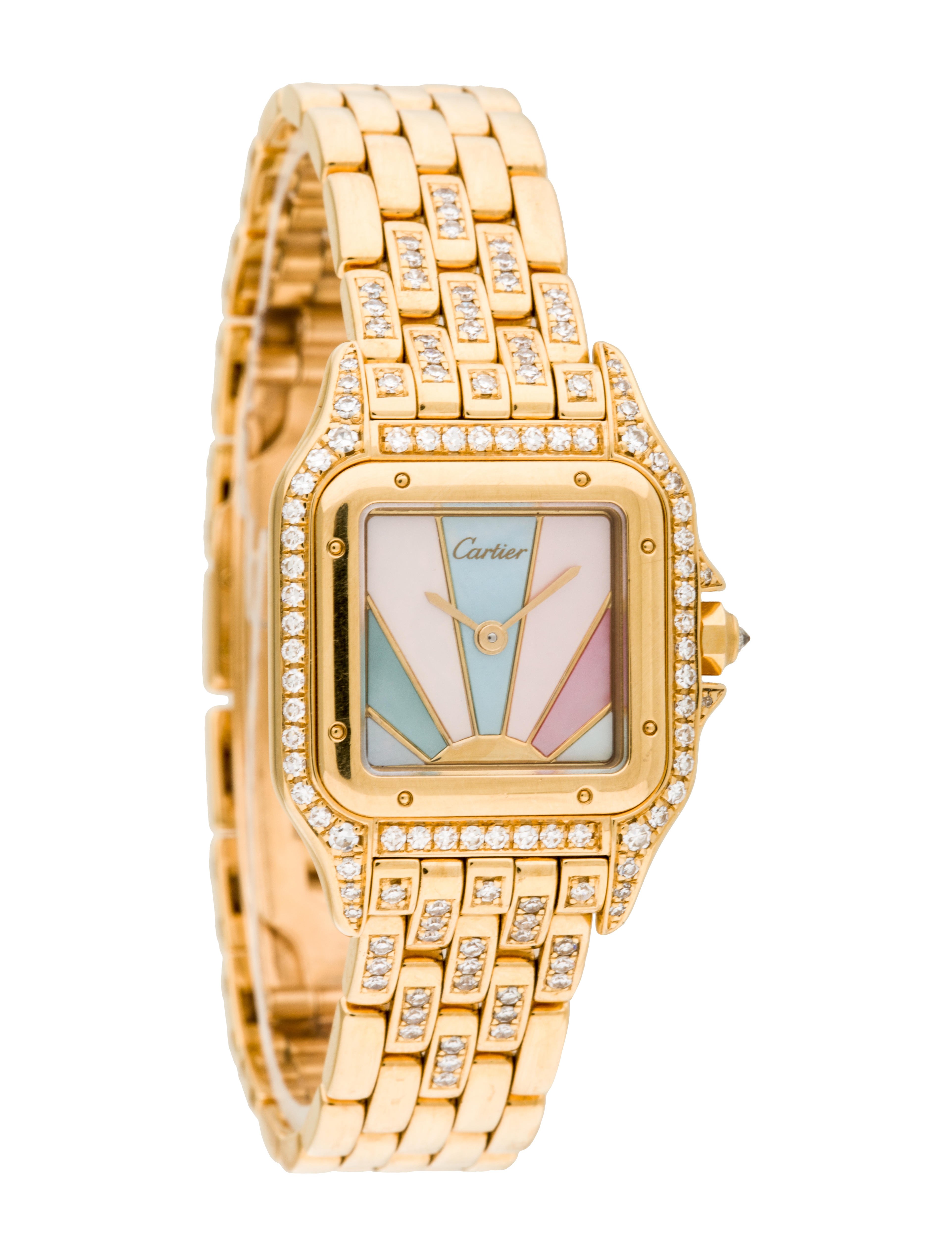 Cartier Panthere in Yellow Gold with Aftermarket Diamond Bezel