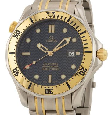 Seamaster Diver 300M Chronograph Mens in Titanium with Yellow Gold Bezel On Titanium and Yellow Gold Bracelet with Black Dial