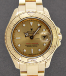 Yacht-Master Small Size in Yellow Gold on Oyster Bracelet with Champagne Luminous Index Dial