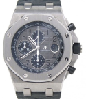 Royal Oak Offshore Elephant Chronograph in Steel On Grey Alligator Leather Strap with Slate Gray Dial