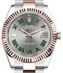 2-Tone Datejust Men's 41mm on Oyster Bracelet with Slate Green Roman Dial