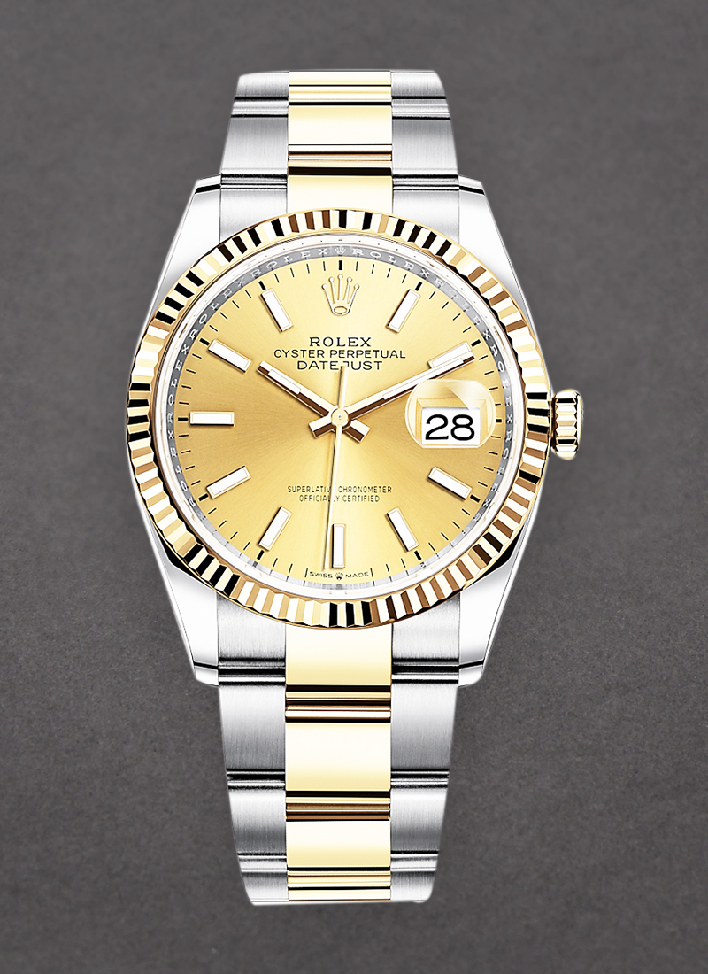 Rolex Unworn 2-Tone Datejust 36mm with Fluted Bezel