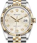 2-Tone Datejust 36mm on Jubilee Bracelet with Silver Jubilee Diamond Dial