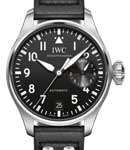 Big Pilot in Steel On Black Calfskin Strap with Black Arabic Dial