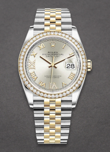 Rolex Unworn 126283RBR Datejust 36mm in Steel with Yellow Gold Diamond Bezel 126283RBR