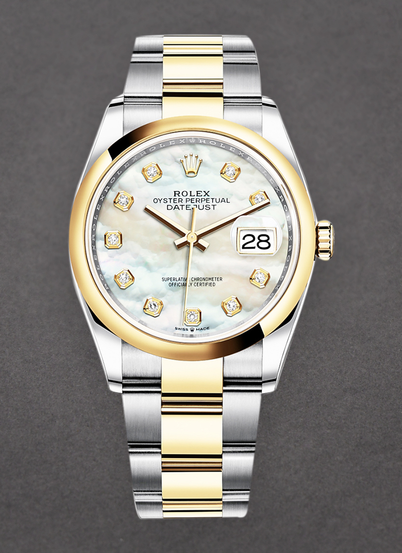 Rolex Unworn Datejust in Steel with Yellow Gold Smooth Bezel