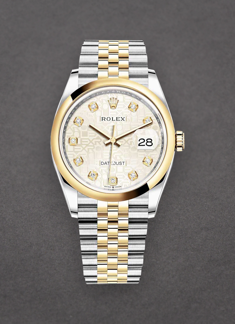 Rolex Unworn Datejust 36mm in Steel with Yellow Gold Smooth Bezel