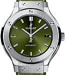 Classic Fusion 38mm Automatic in Titanium On Green Crocodile Leather Strap with Green Dial