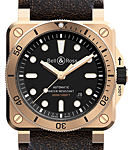 BR03-92 Diver in Bronze on Brown Calfskin Leather Strap with Black Dial