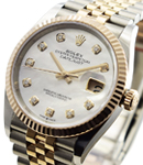 2-Tone Datejust 36mm with Fluted Bezel On Jubilee Bracelet with MOP Diamond Dial