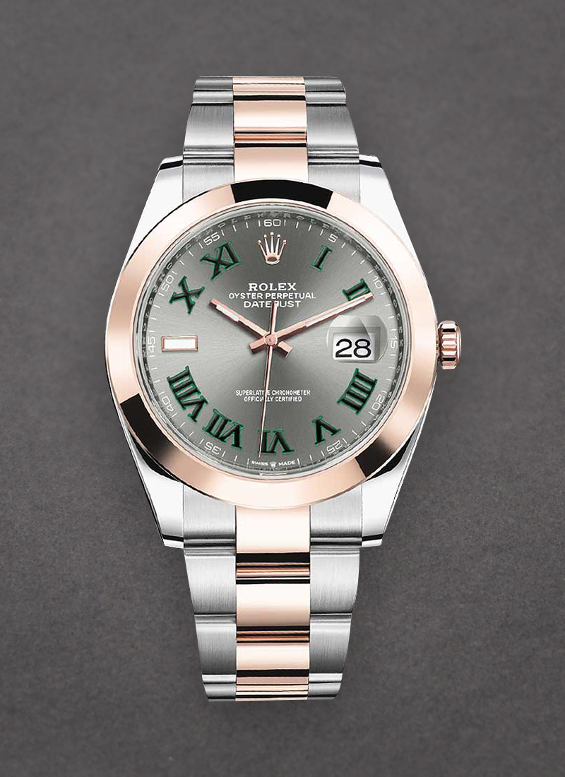 Rolex Unworn Datejust 41mm in Steel with Rose Gold Domed Bezel