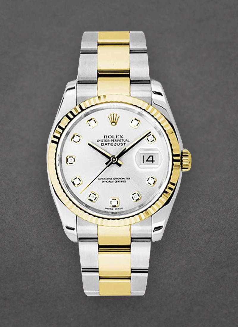 Pre-Owned Rolex Datejust 36mm in Steel with Yellow Gold Fluted Bezel