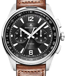 Polaris Chronograph 42mm Automatic in Steel on Brown Calfskin Leather with Black Dial