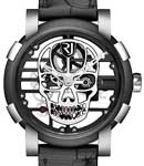 Skylab 48 Speed Metal in Black PVD Stainless Steel on Black Alligator Leather Strap with Skeleton Dial - Limited Edition