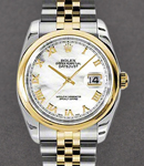 Datejust 2-Tone 36mm Men's with Domed Bezel on Jubilee Bracelet with White MOP Roman Dial