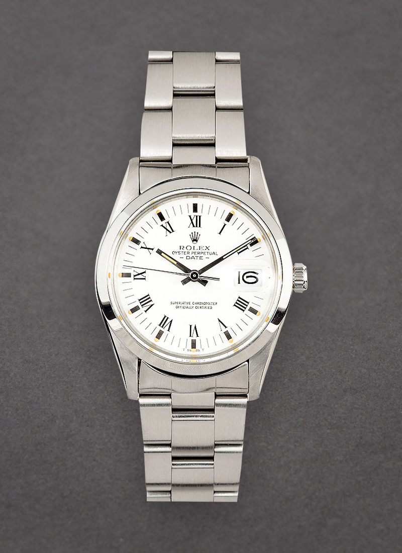 Pre-Owned Rolex Date 34mm in Steel with Smooth Bezel