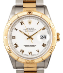 Datejust 2-Tone 36mm in Steel with Yellow Gold Turn-O-Graph Bezel on Oyster Bracelet with White Roman Dial