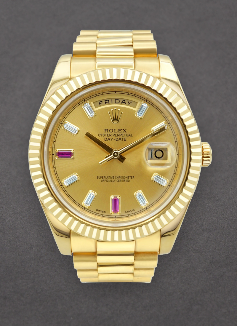 Pre-Owned Rolex President Day-Date 41mm in Yellow Gold with Fluted Bezel