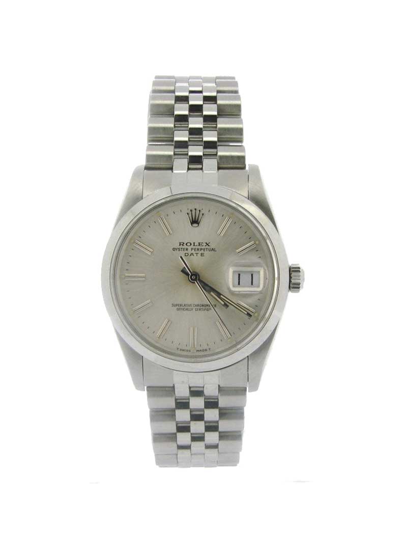 Pre-Owned Rolex Date 34mm in Steel Smooth Bezel