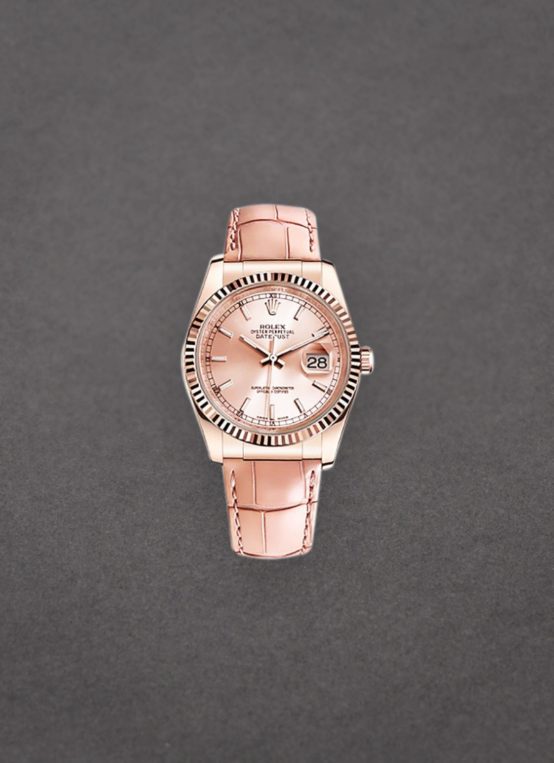 Pre-Owned Rolex Datejust 36mm in Rose Gold with Fluted Bezel