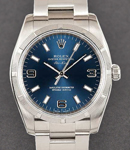 Air-King 34mm in Steel with Engine Bezel on Oyster Bracelet with Blue Arabic & Stick Dial