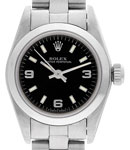 Oyster Perpetual No Date Lady's with Steel Smooth Bezel On Oyster Bracelet with Black Arabic and index Dial