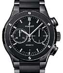 Classic Fusion Chronograph 45mm in Black Ceramic on Black Ceramic Bracelet with Black Dial