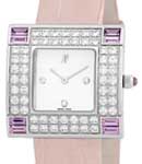Myriade in White Gold with Diamond Bezel on Pink Strap with MOP Dial