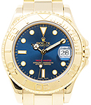 Yachtmaster Mid Size 35mm in Yellow Gold on Oyster Bracelet with Blue Dial