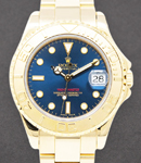 Yachtmaster Mid Size 35mm in Yellow Gold on Oyster Bracelet with Blue Dial