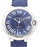 Ballon Bleu de Cartier in Stainless Steel on Blue Crocodile Leather Strap with Blue Roman Dial