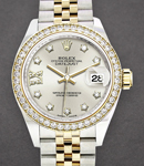 Datejust 28mm in Yellow Gold with Diamond Bezel on Jubilee Bracelet with Silver Dial with Star Diamond Xi