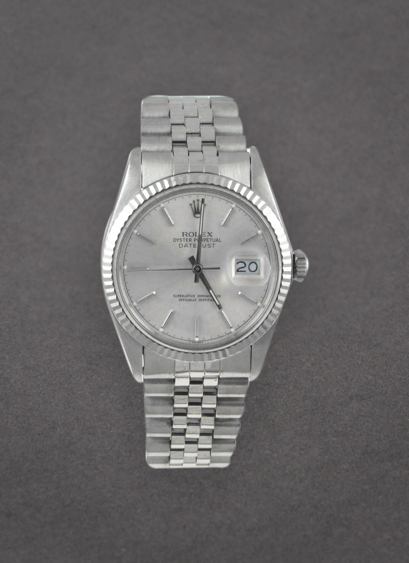 Pre-Owned Rolex Datejust 36mm in Steel with White Gold Fluted Bezel