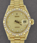 Datejust President in Yellow Gold with Diamond Pyramid Bezel on President Bracelet with Champagne Jubilee Diamond Dial