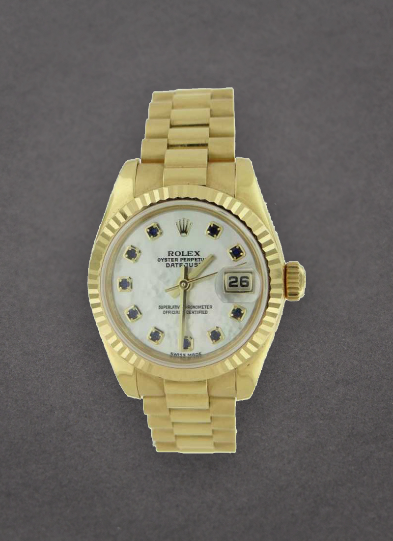 Pre-Owned Rolex President Ladies in Yellow Gold with Fluted Bezel