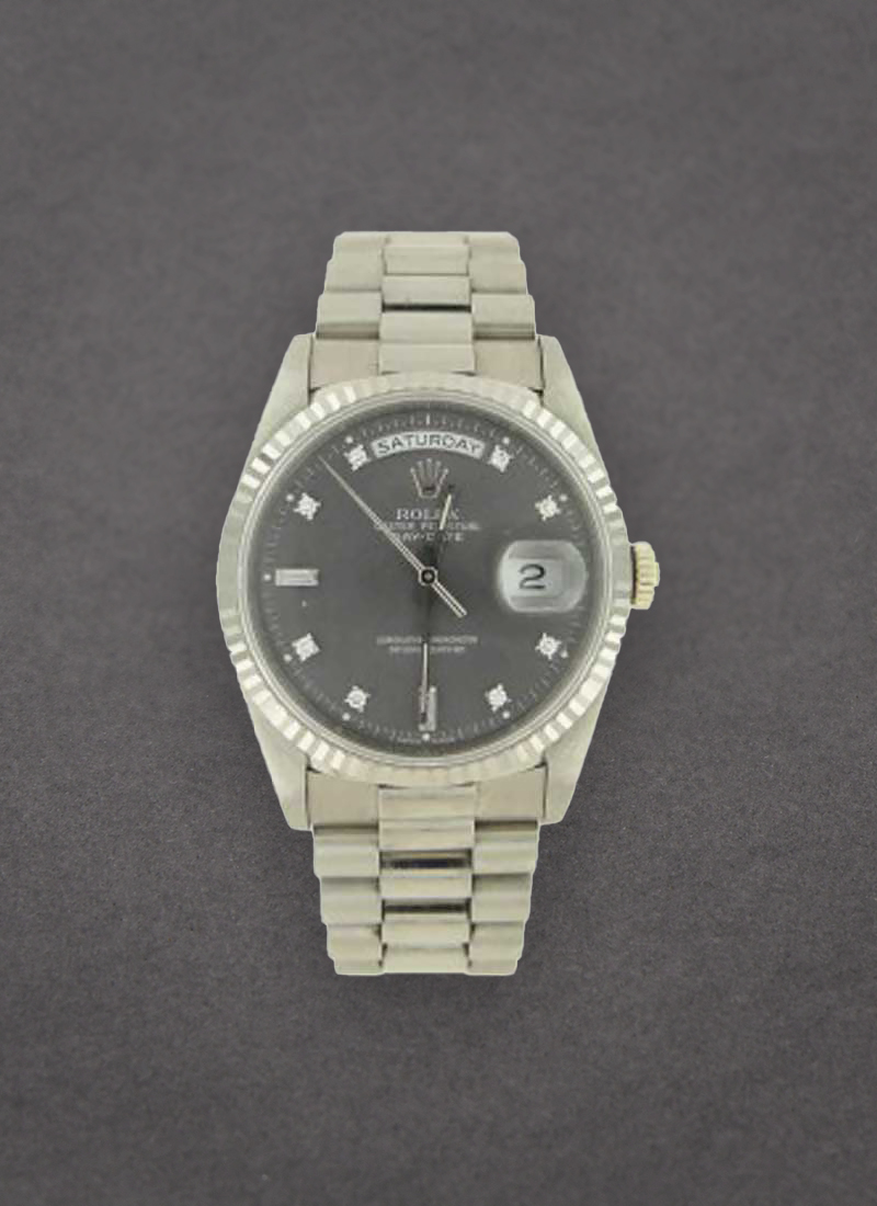 Pre-Owned Rolex President 36mm in White Gold Fluted Bezel