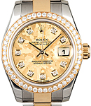 2-Tone Ladies Datejust 26mm with Diamond Bezel on Oystere Bracelet with Champagne Crystal Dial - Diamond Marker