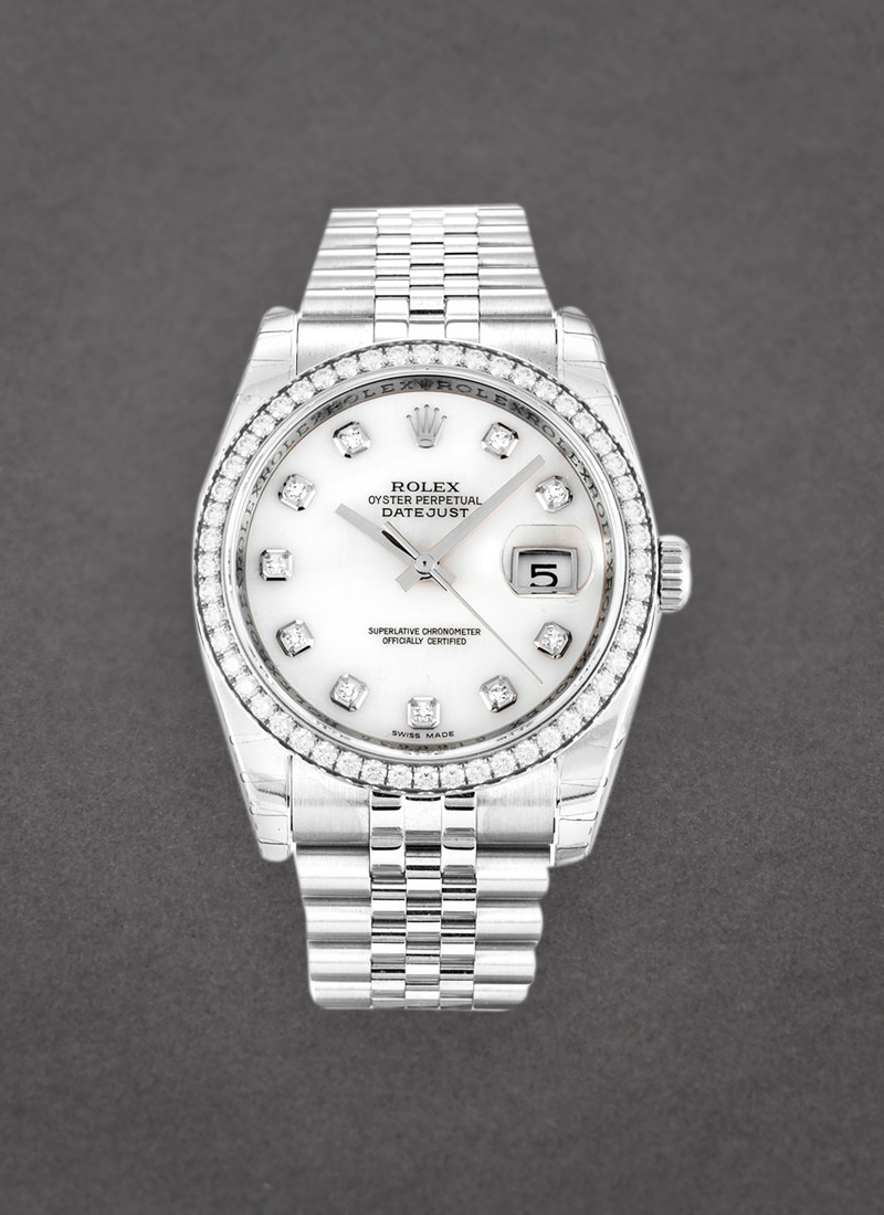 Pre-Owned Rolex Datejust 36mm in Steel with Diamond Bezel