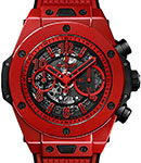 Big Bang Unico 45mm in Red Ceramic - Limited Edition of 500 Pieces on Black Rubber and Red Lined Leather Strap with Mat Red Skeleton Dial