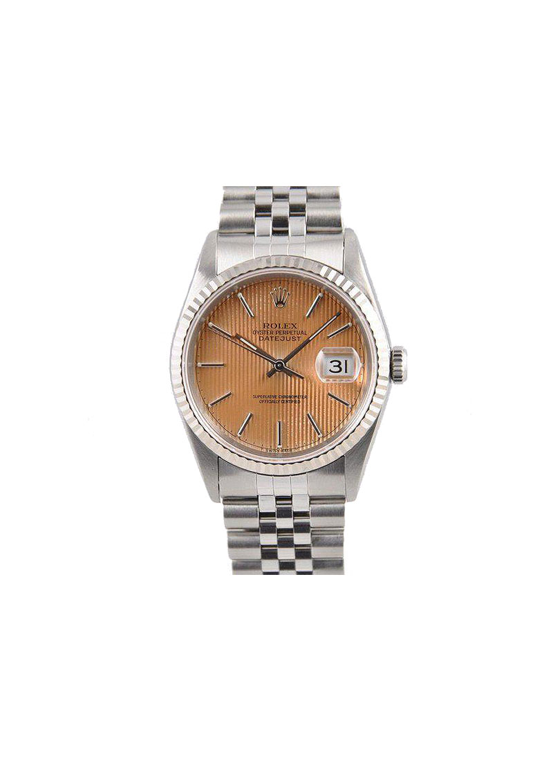 Pre-Owned Rolex Datejust 36mm with White Gold Fluted Bezel 