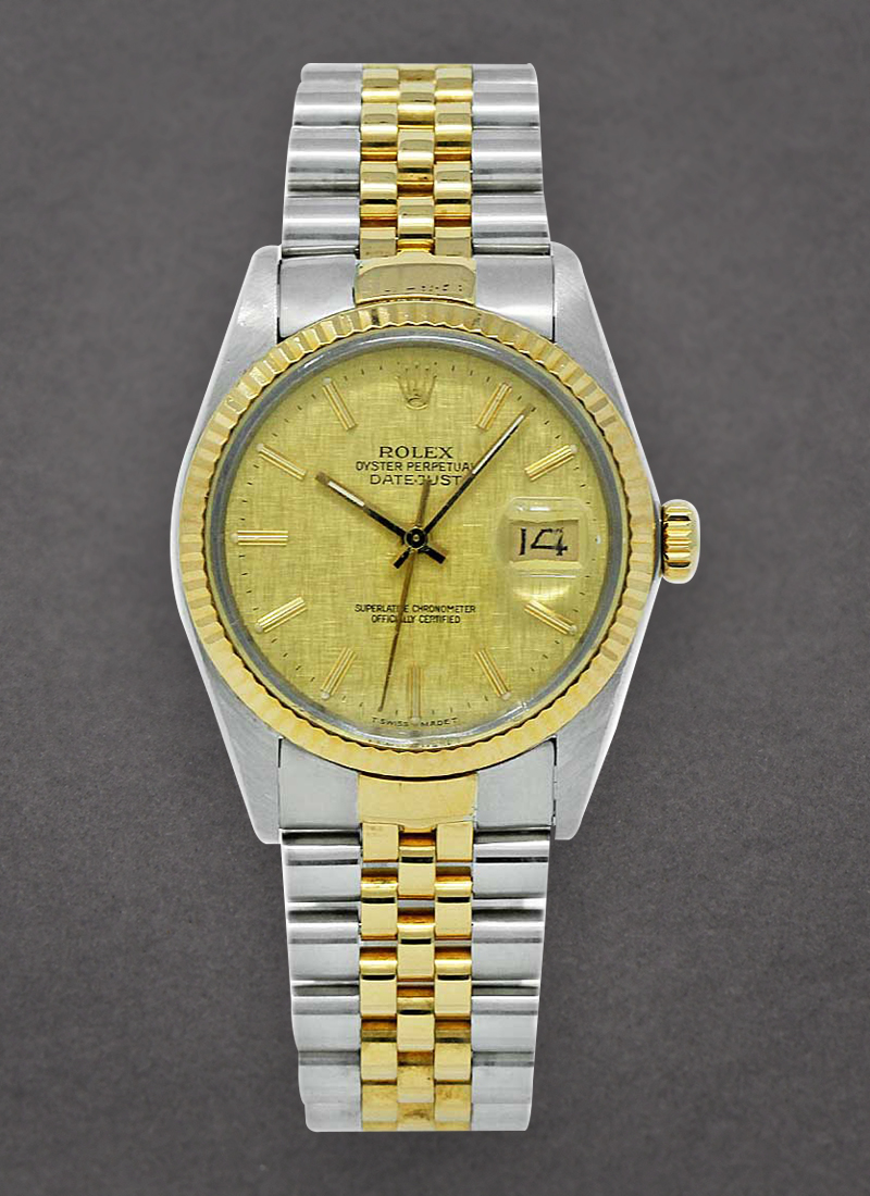 Pre-Owned Rolex Datejust 36mm 2-Tone in Steel with Yellow Gold Fluted Bezel